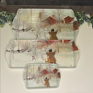 Serving trays feat-artwork "The Yard and Wash-house" by Swed artist Carl Larsson